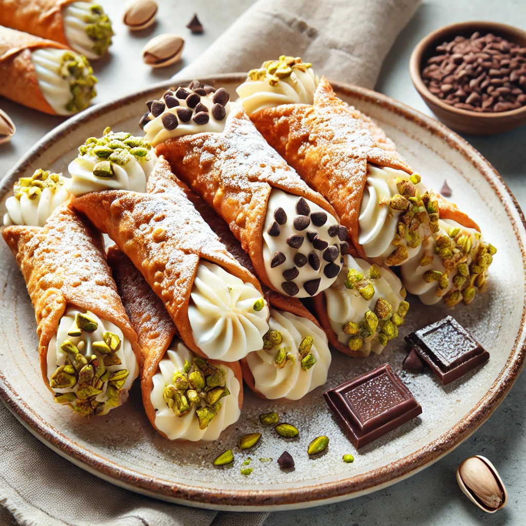 Classic Italian Cannoli with Ricotta Filling